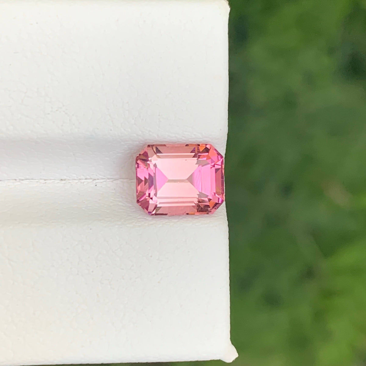 2.45 Carat Peach Pink Tourmaline Emerald Cut Afghan Gemstone