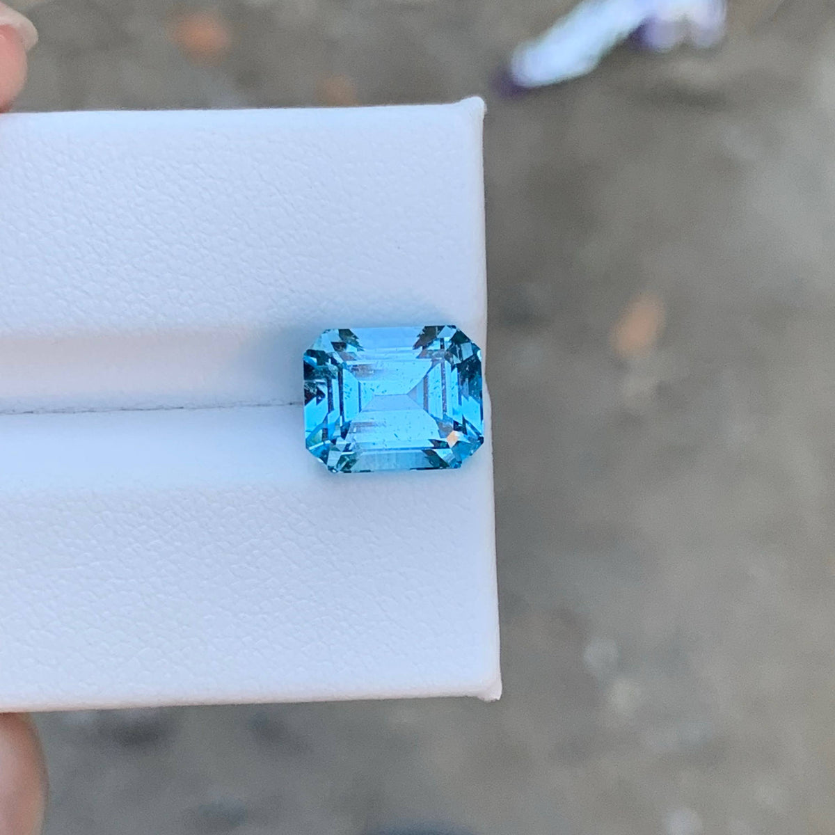 5.60 Carat Sky Blue Topaz Emerald Cut Africa SI Untreated Loose Gem