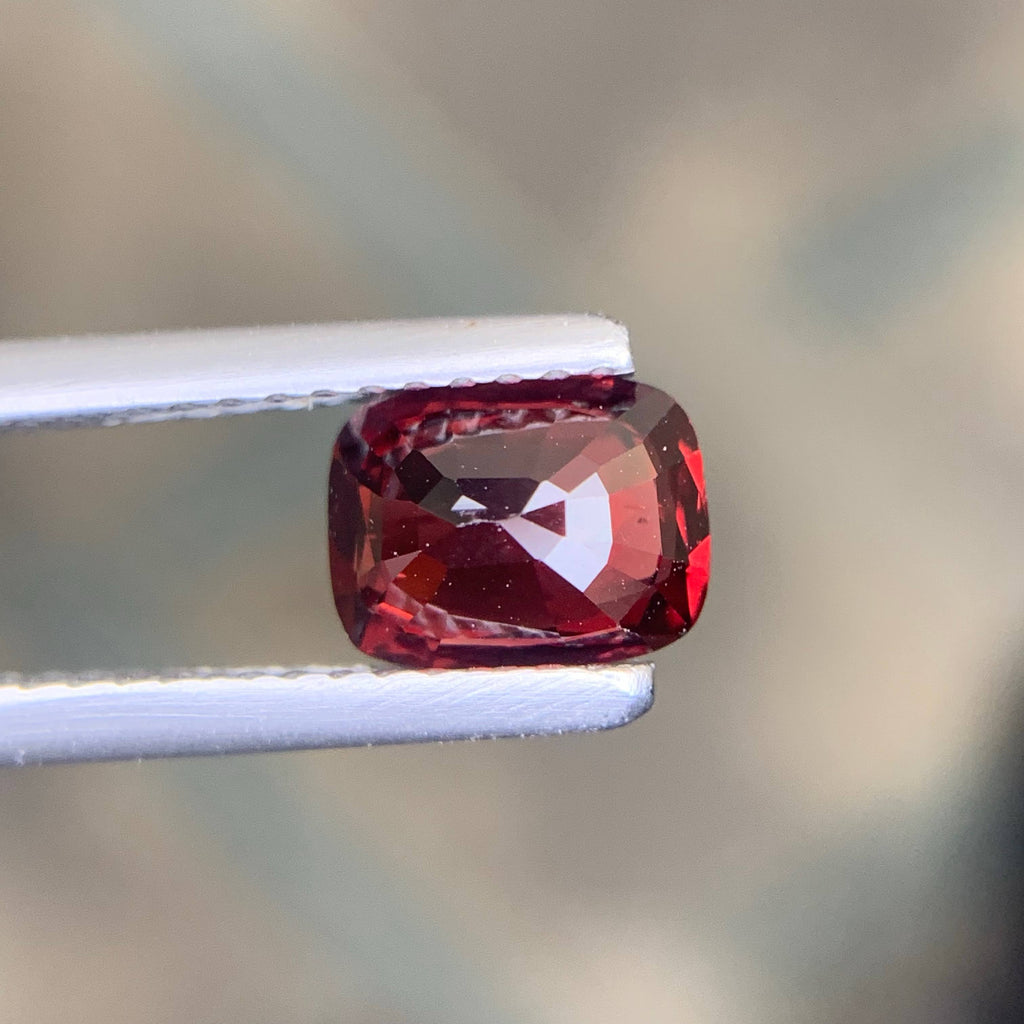 1.29 Carat Natural Loose Certified Red Spinel Cushion Cut Tanzanian Gemstone