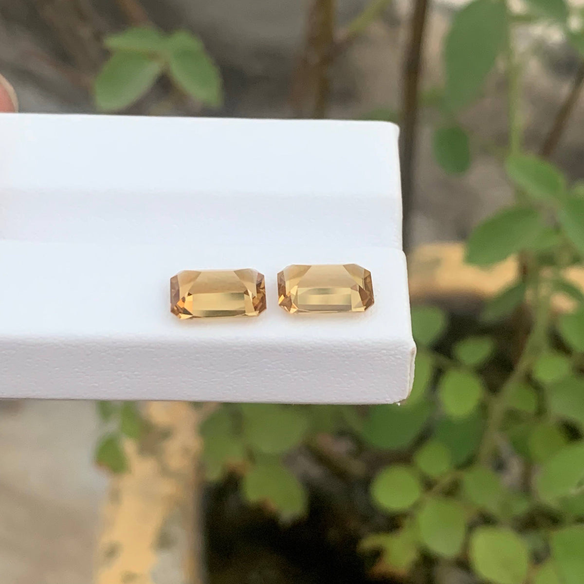 3.55 Carat Natural Loose Golden Color Citrine Pair Fancy Cut African Gemstone