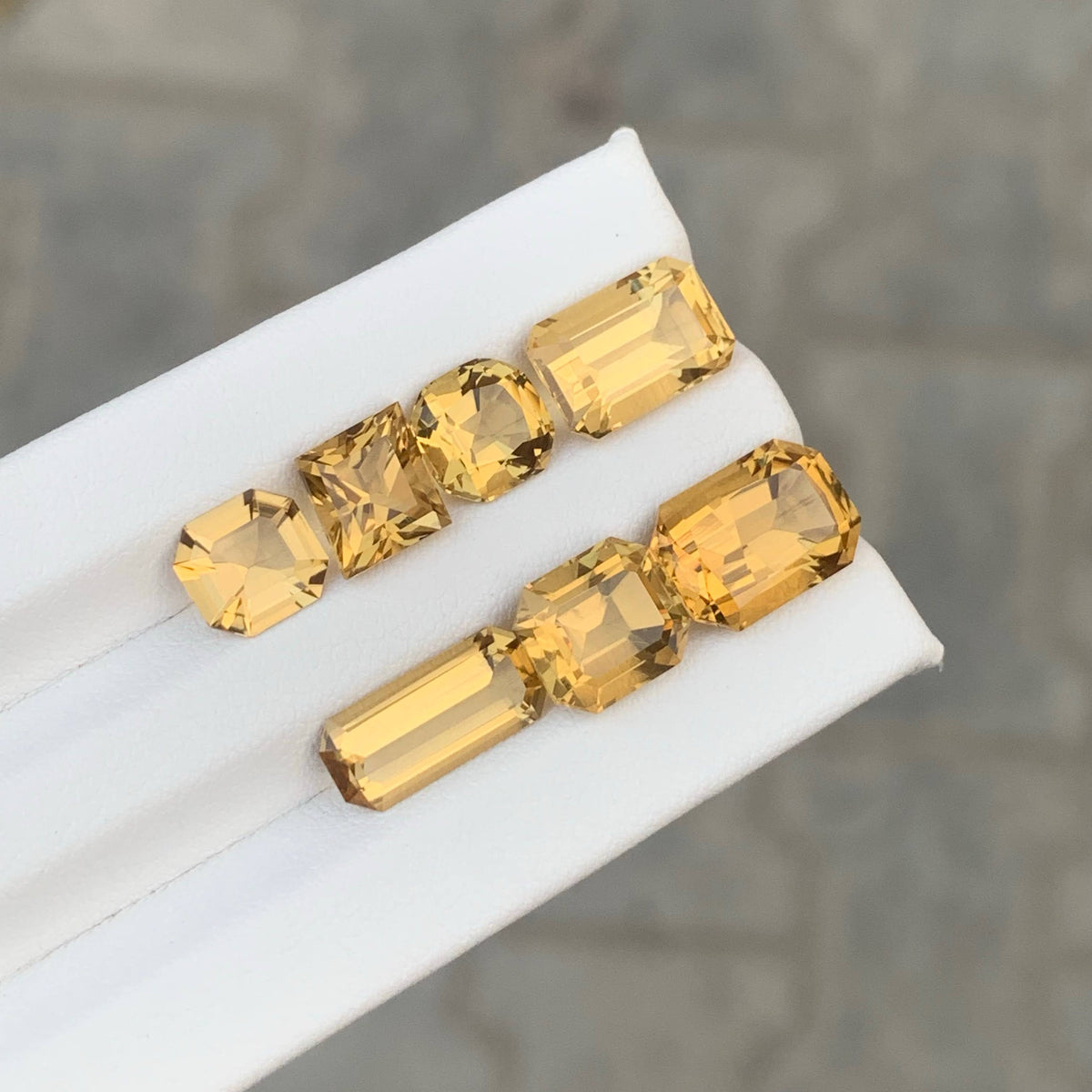 15.35 Carat Golden Citrine Lot 7 Pieces Mixed Cut Brazil VVS Untreated