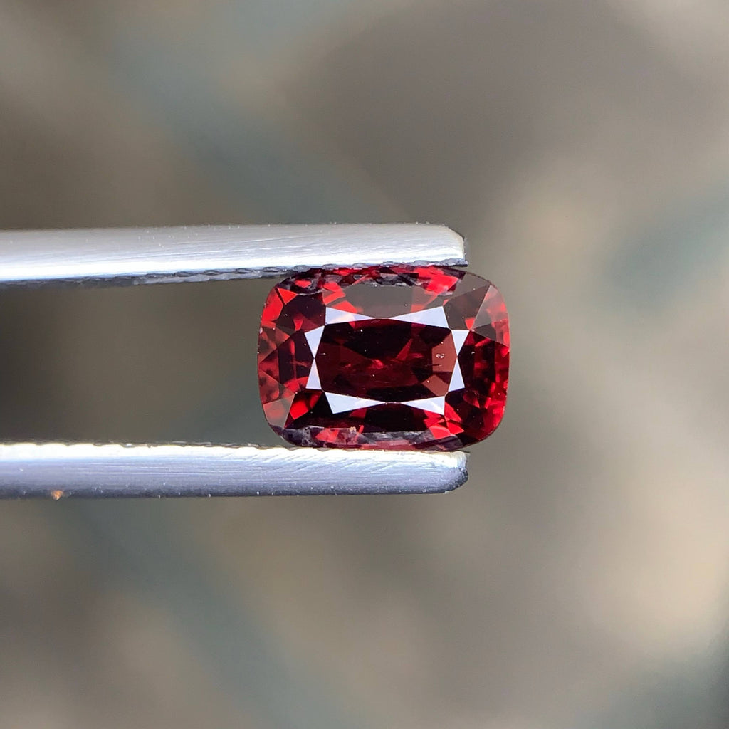 1.29 Carat Natural Loose Certified Red Spinel Cushion Cut Tanzanian Gemstone