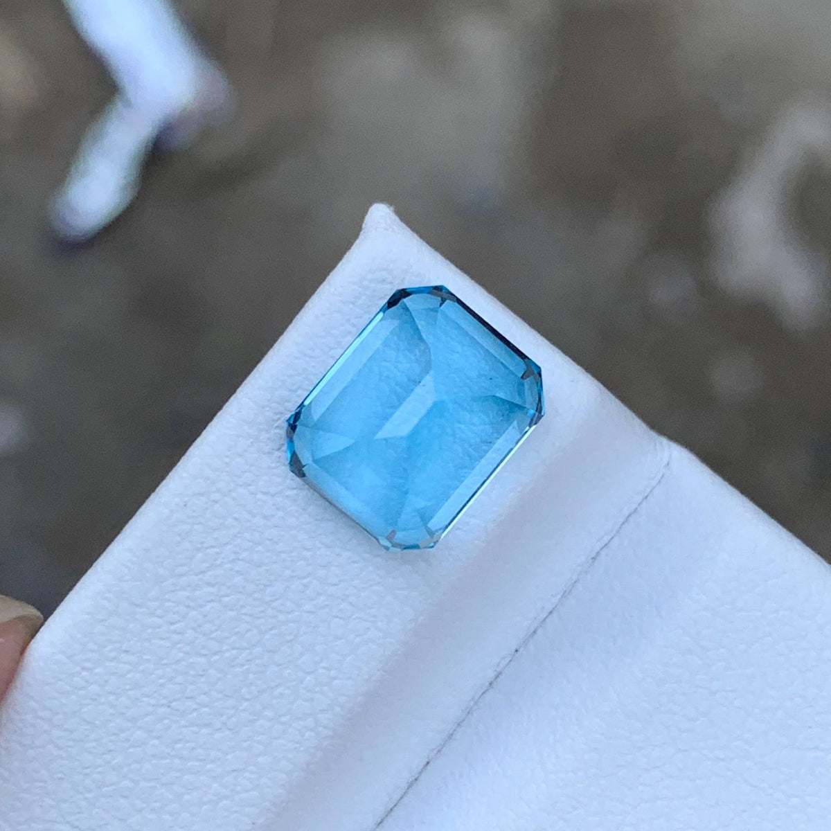5.60 Carat Sky Blue Topaz Emerald Cut Africa SI Untreated Loose Gem