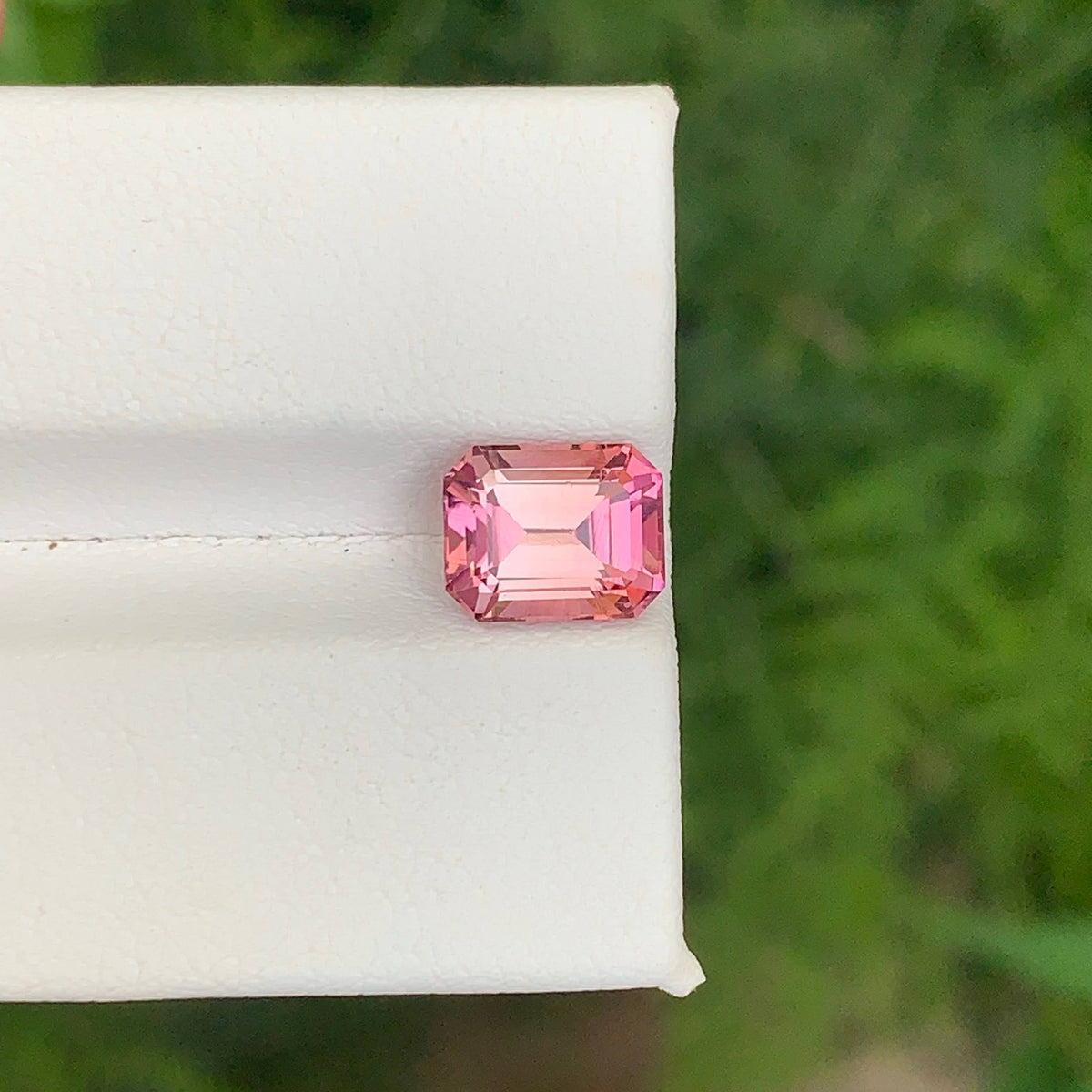 2.45 Carat Peach Pink Tourmaline Emerald Cut Afghan Gemstone