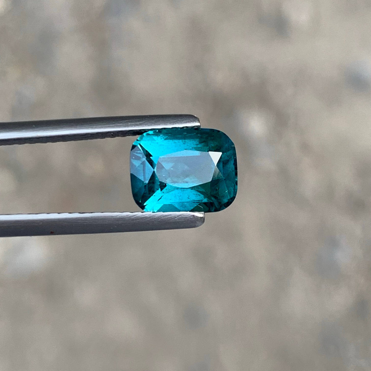 2.45 Carat Natural Loose Blue Color Tourmaline Cushion Cut Afghan Gemstone
