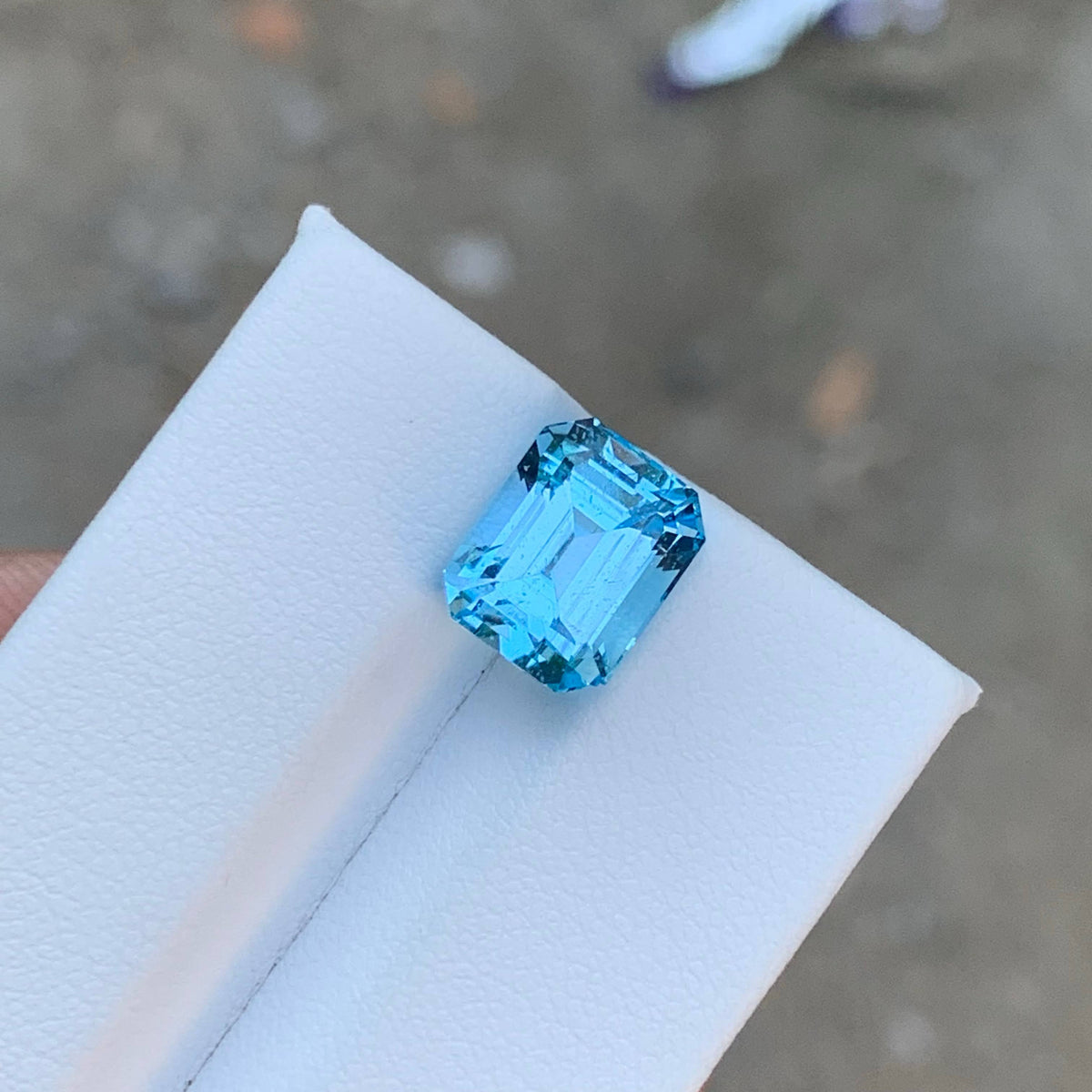5.60 Carat Sky Blue Topaz Emerald Cut Africa SI Untreated Loose Gem