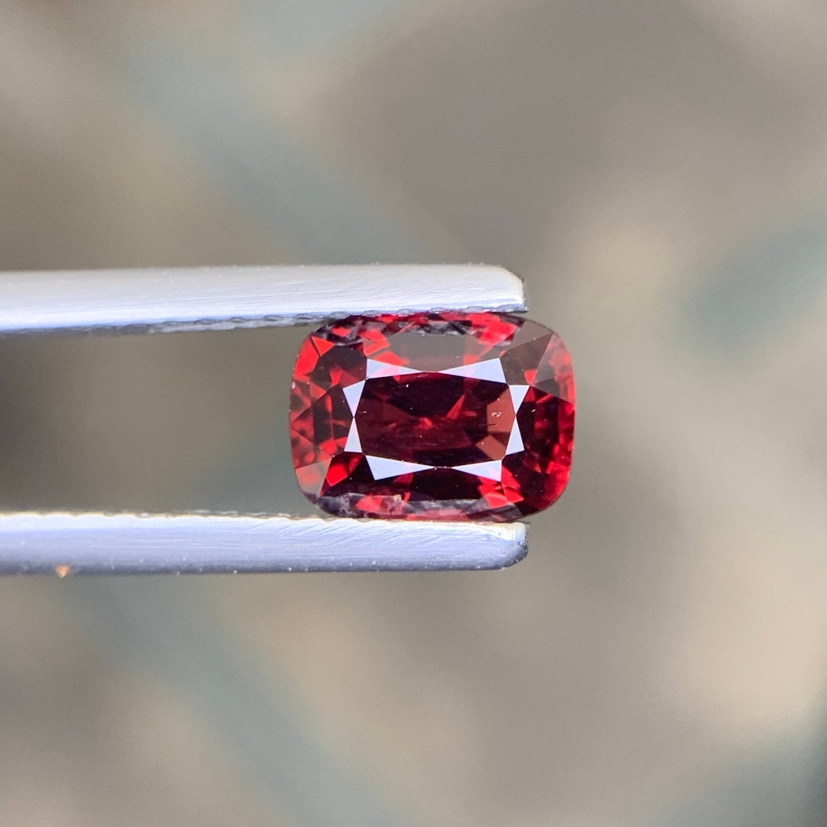1.29 Carat Natural Loose Certified Red Spinel Cushion Cut Tanzanian Gemstone