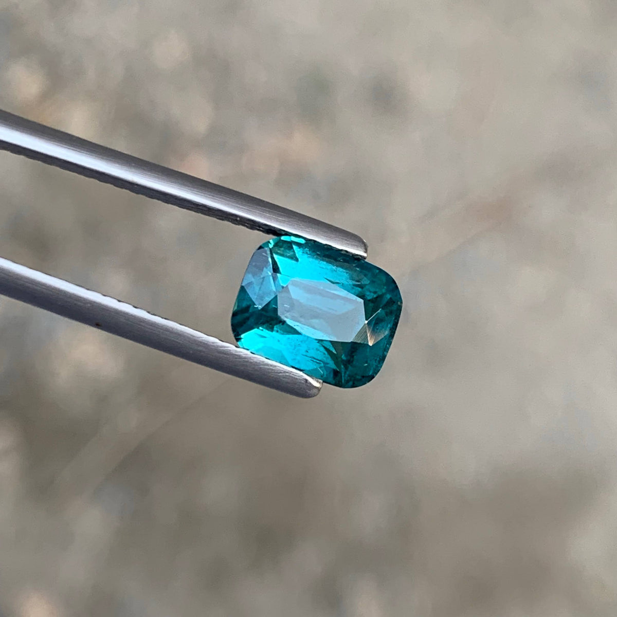 2.45 Carat Natural Loose Blue Color Tourmaline Cushion Cut Afghan Gemstone