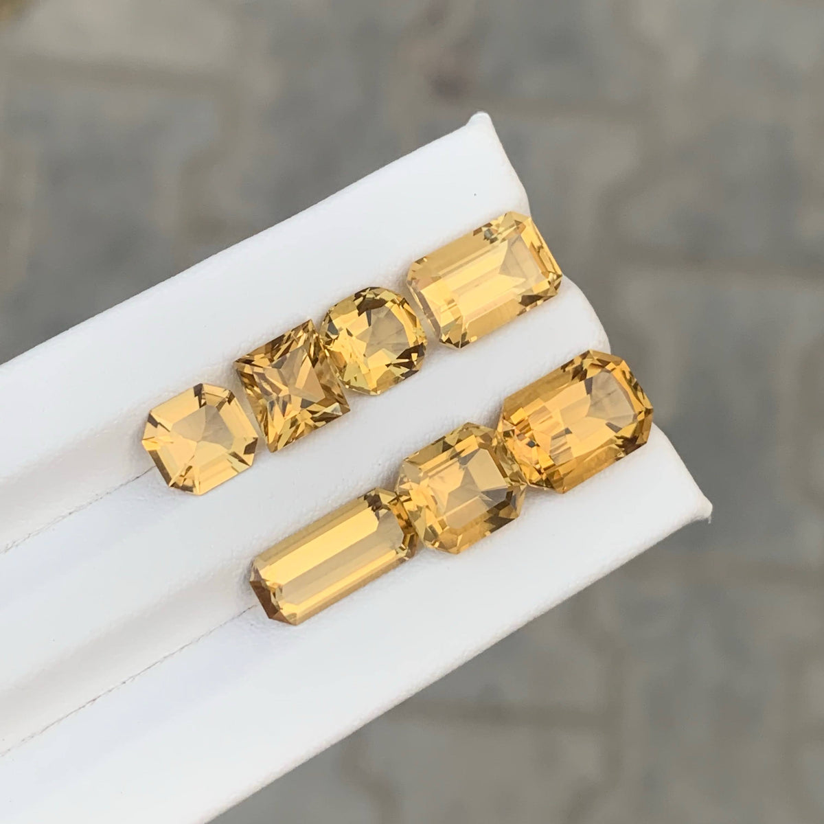 15.35 Carat Golden Citrine Lot 7 Pieces Mixed Cut Brazil VVS Untreated