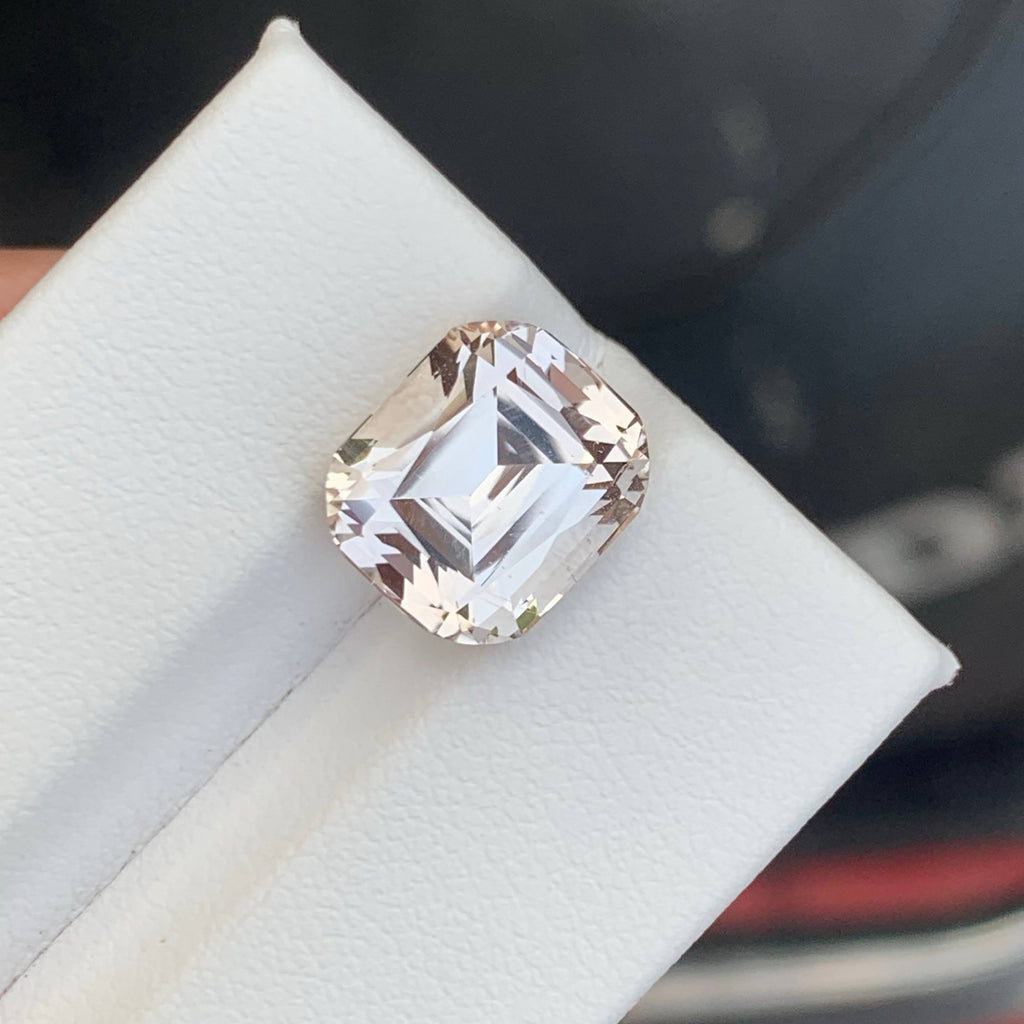7.20 Carat Natural Loose Light Color Topaz Stone Cushion Cut Pakistan Gemstone