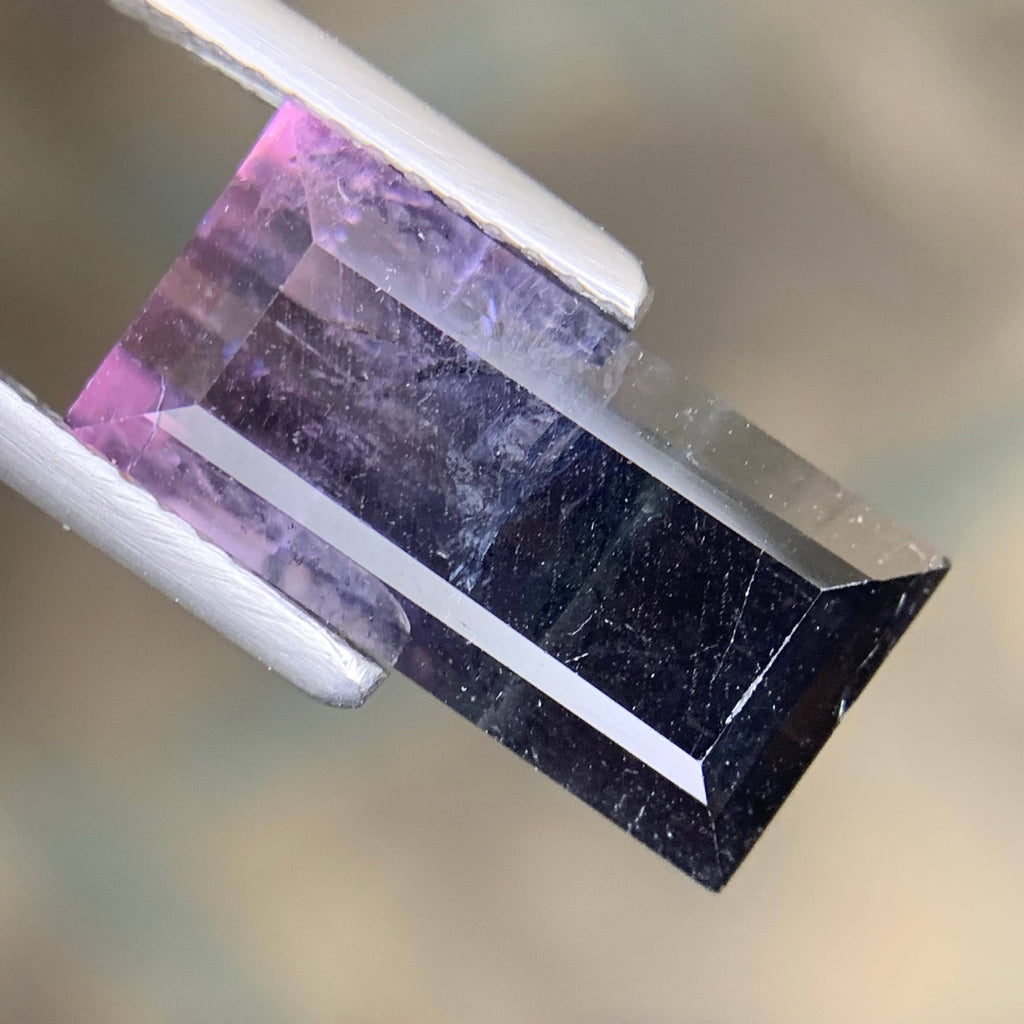 5.60 Carat Natural Loose Bicolor Tourmaline Stone Baguette Cut Afghan Gemstone