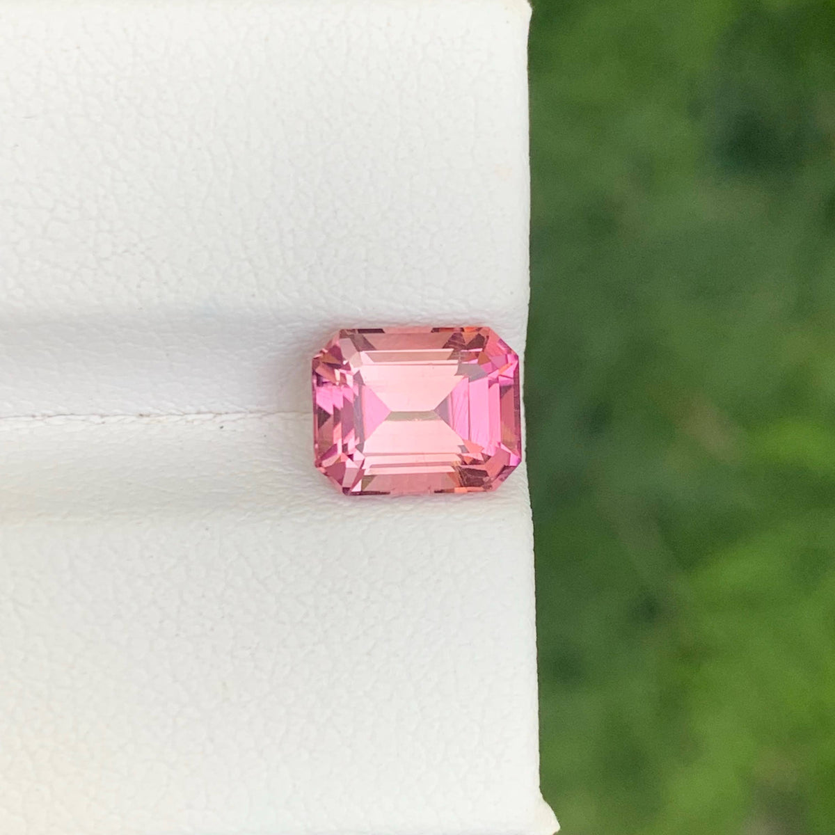 2.45 Carat Peach Pink Tourmaline Emerald Cut Afghan Gemstone