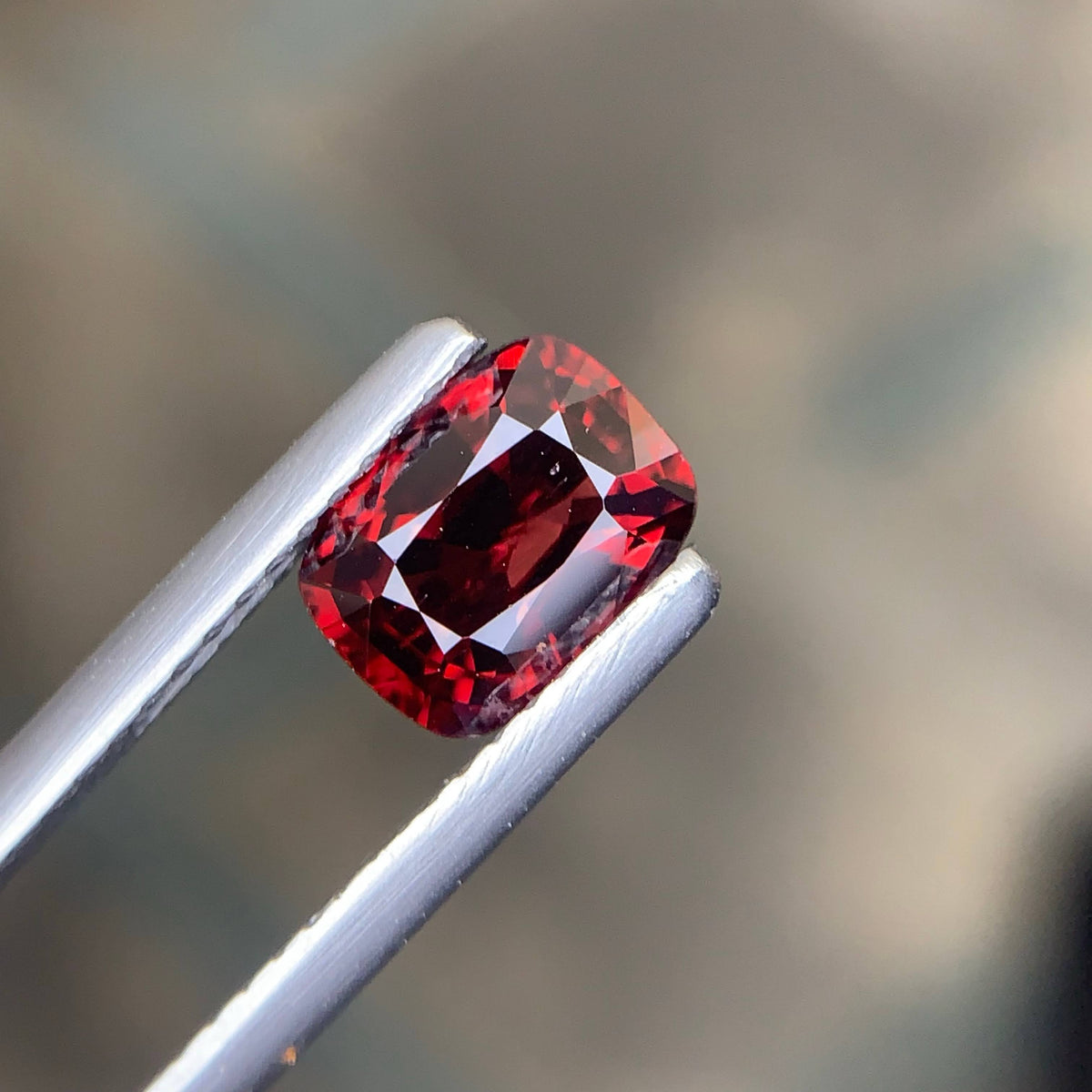 1.29 Carat Natural Loose Certified Red Spinel Cushion Cut Tanzanian Gemstone