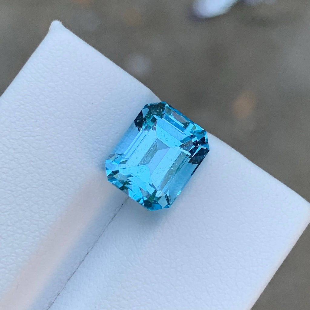 5.60 Carat Sky Blue Topaz Emerald Cut Africa SI Untreated Loose Gem
