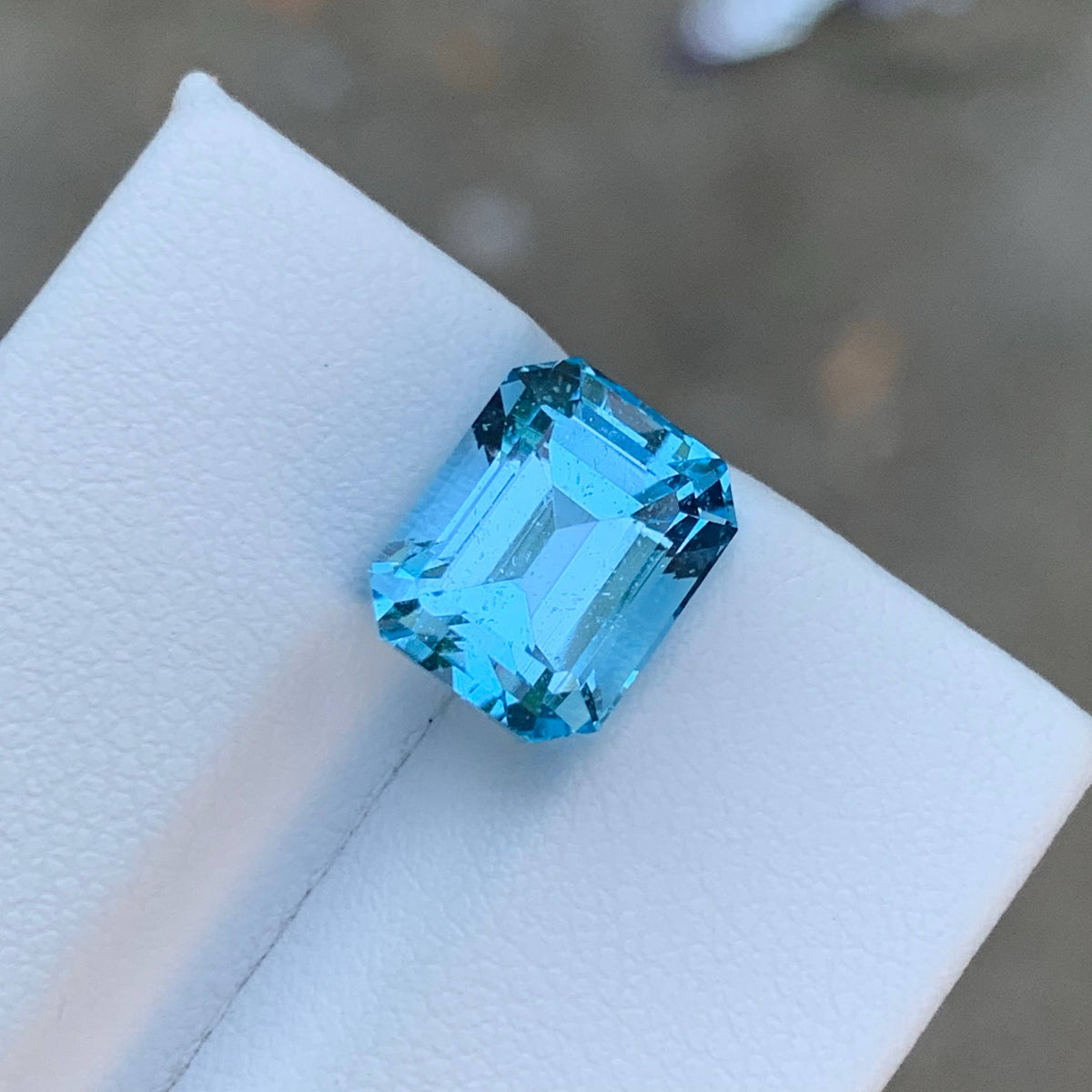 5.60 Carat Sky Blue Topaz Emerald Cut Africa SI Untreated Loose Gem