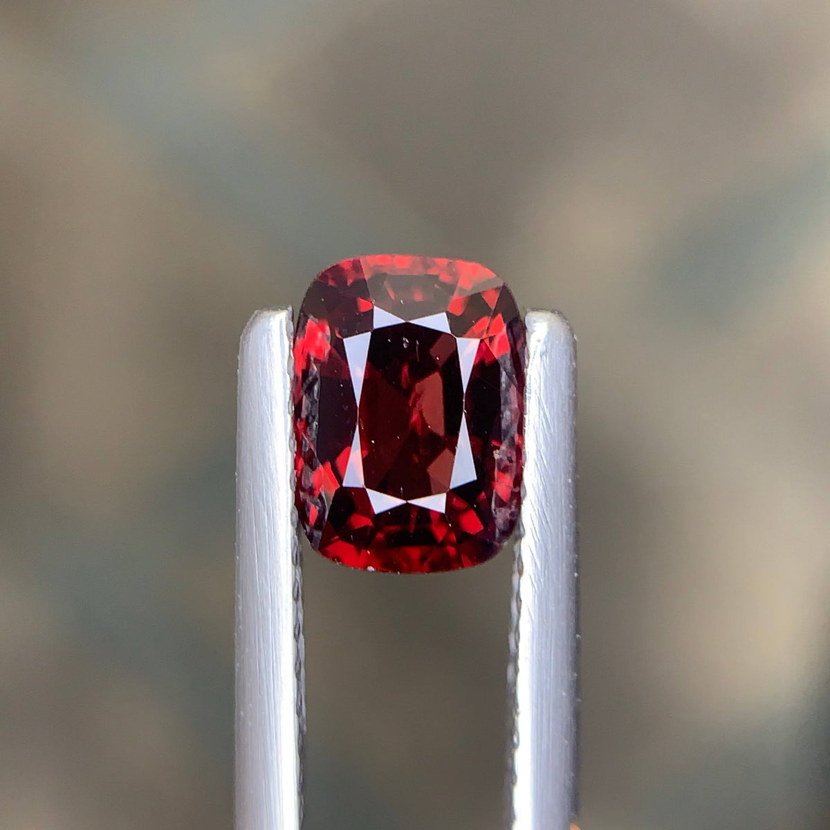 1.29 Carat Natural Loose Certified Red Spinel Cushion Cut Tanzanian Gemstone