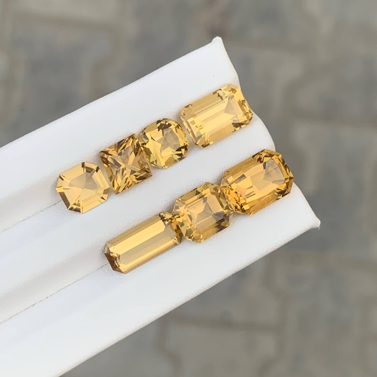 15.35 Carat Golden Citrine Lot 7 Pieces Mixed Cut Brazil VVS Untreated