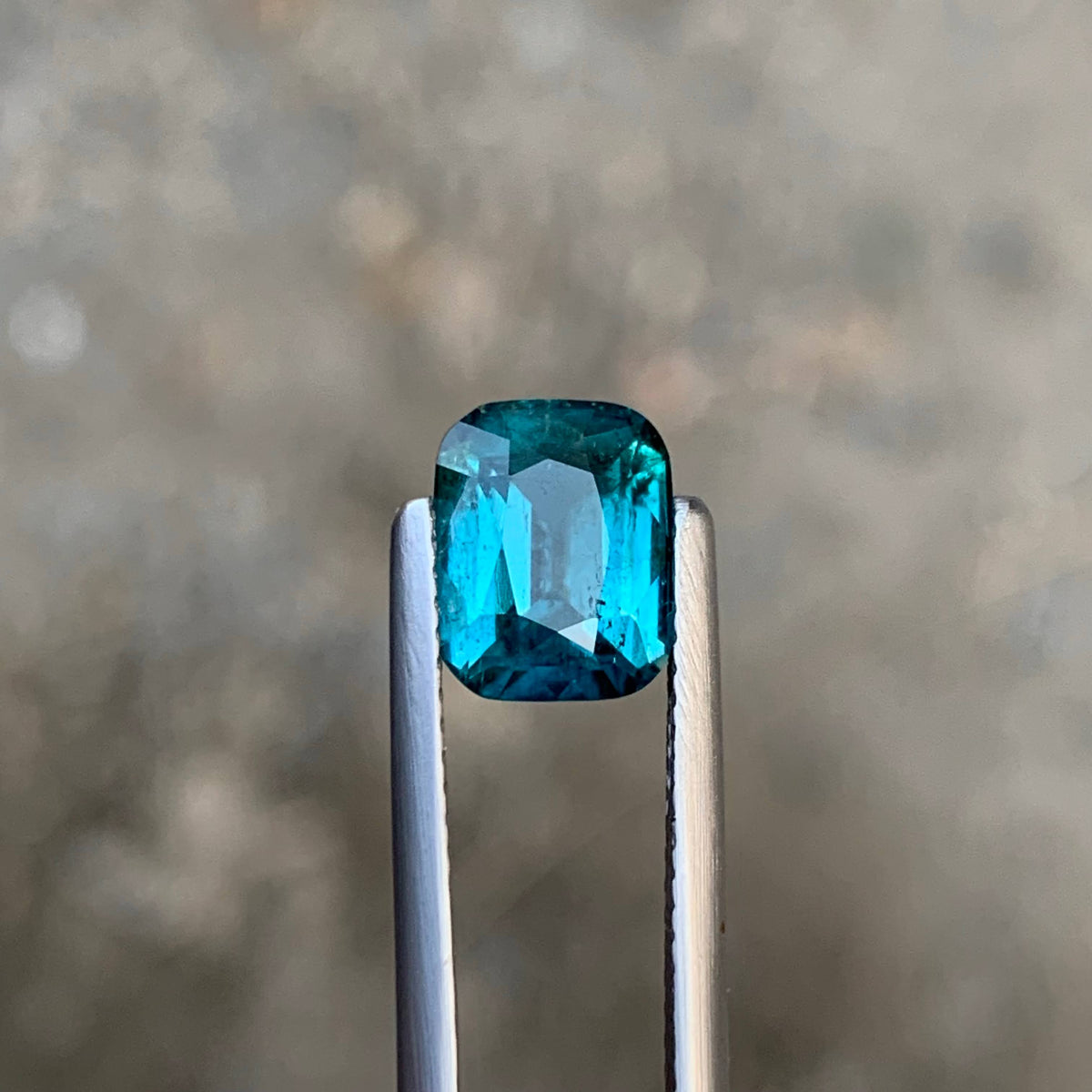 2.45 Carat Natural Loose Blue Color Tourmaline Cushion Cut Afghan Gemstone