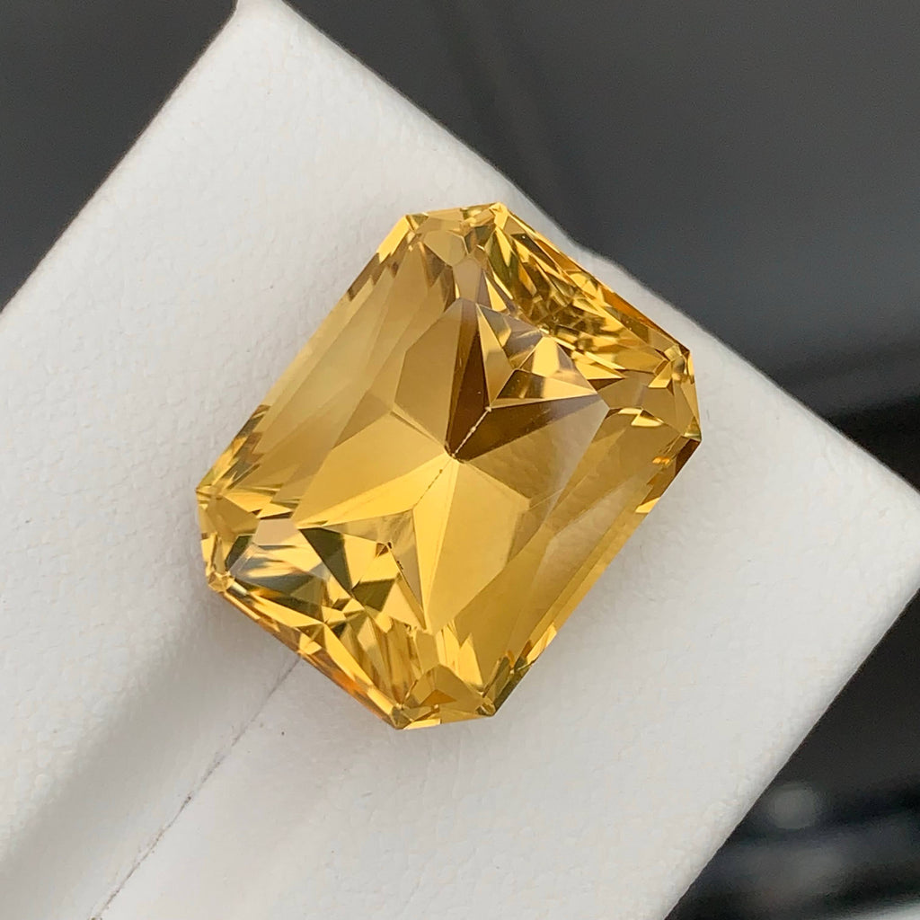 16.10 Carat Natural Loose Golden Color Citrine Fancy Cut Bazillion Gemstone