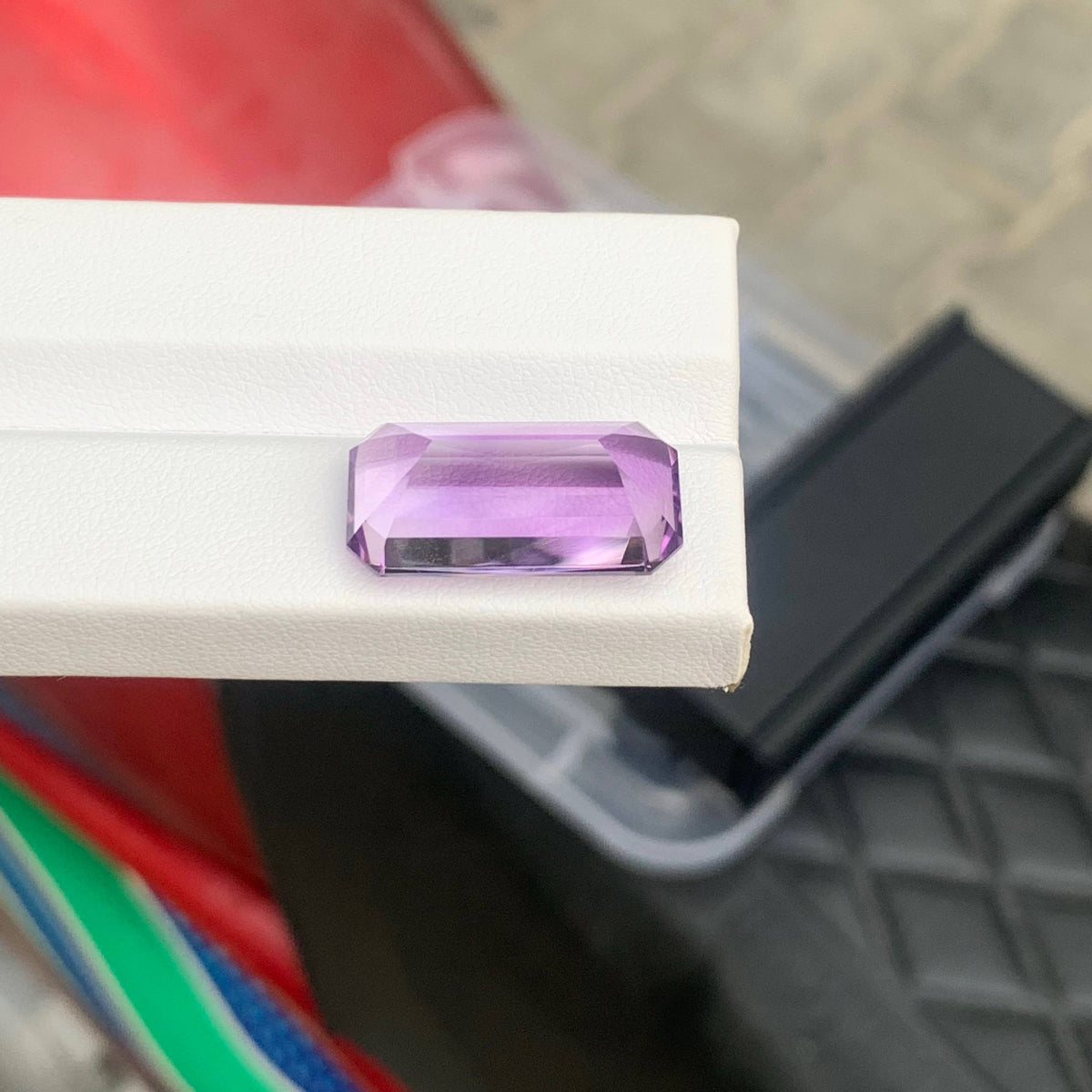 16.25 Carat Purple Amethyst Emerald Cut Brazil Eye Clean Untreated