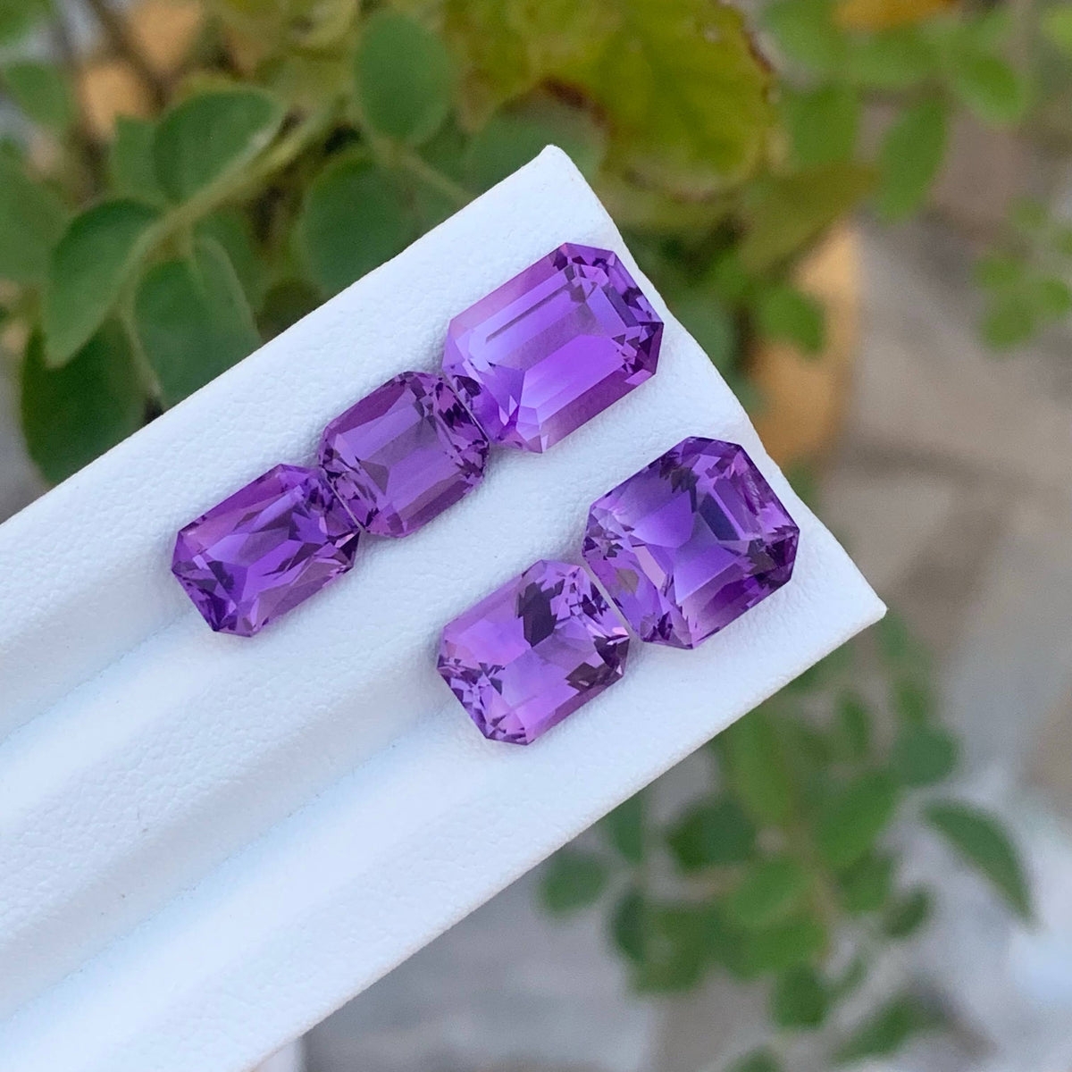 16.65 Carat Natural Loose 5 Piece Purple Amethyst Stone Lot Brazilian Gemstone