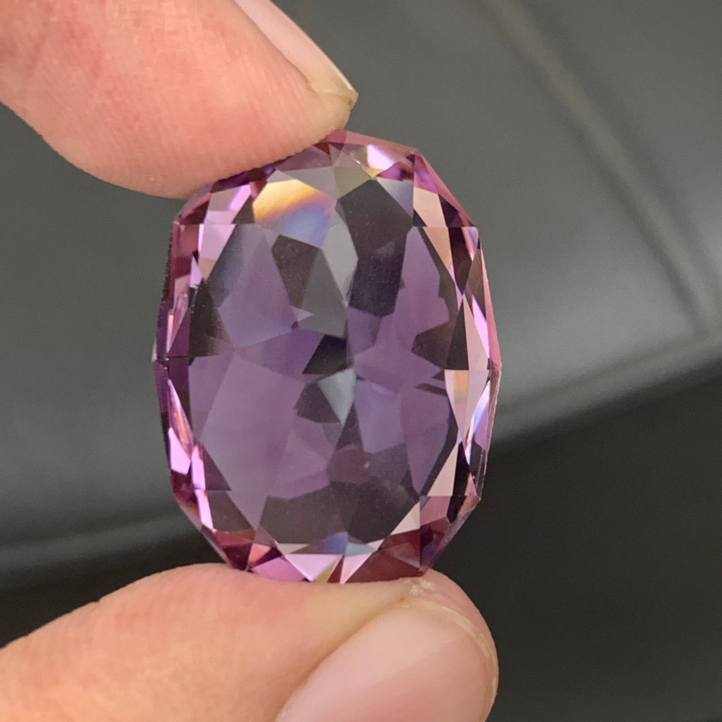 35.20 Carat Natural Loose Purple Amethyst Stone Fancy Cut Brazilian Gemstone