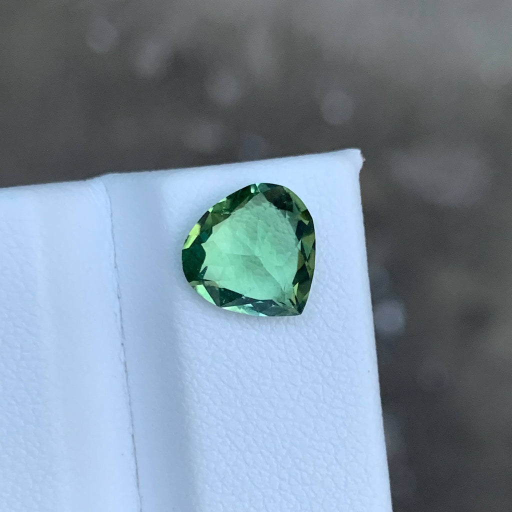 2.25 Carat Natural Mint Green Tourmaline Pear Cut Afghan Gemstone