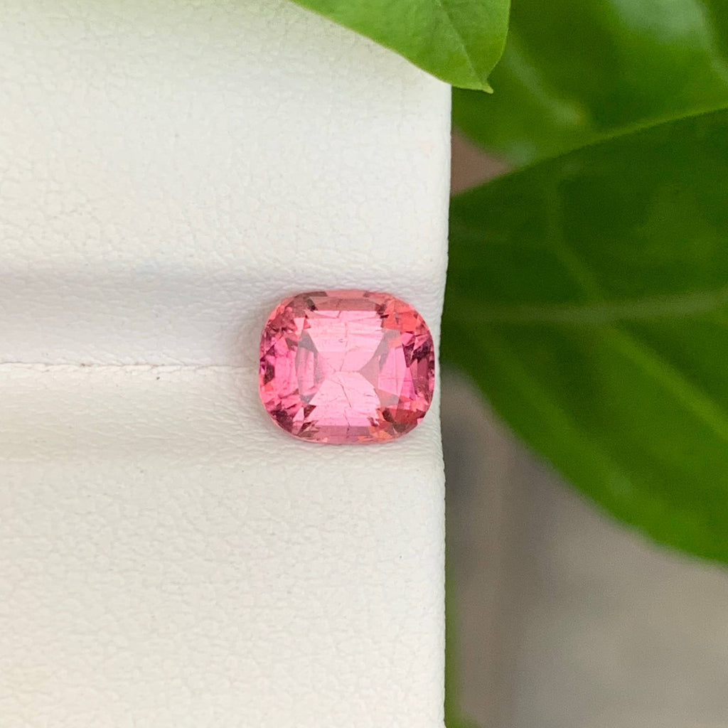 1.65 Carat Natural Loose Pink Tourmaline Stone Cushion Cut Afghan Gemstone