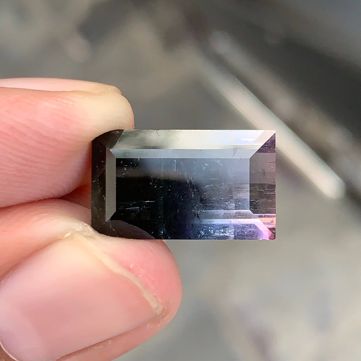 8.50 Carat Natural Loose Bicolor Tourmaline Stone Baguette Cut Afghan Gemstone