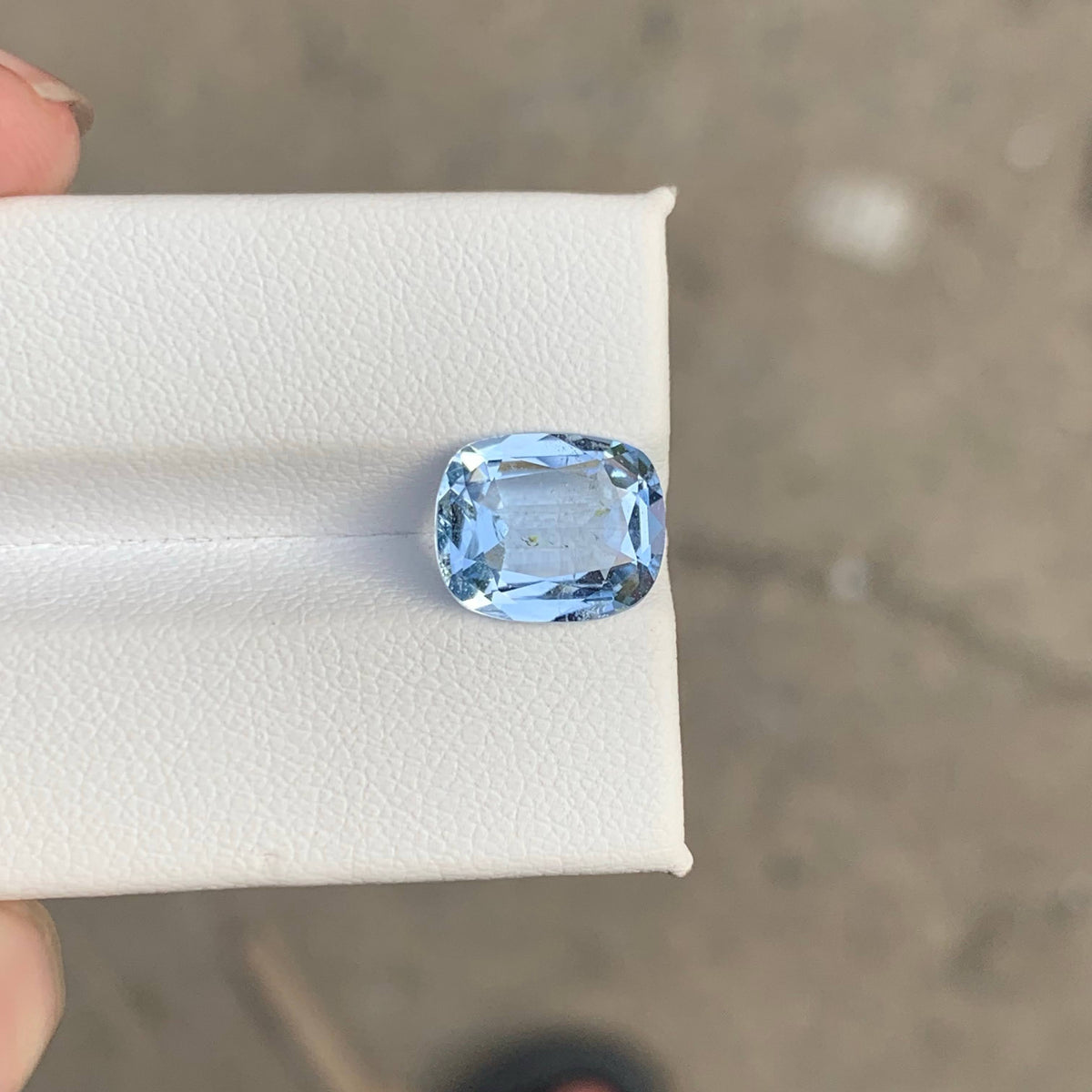 3.30 Carat Aquamarine Goshenite Cushion Cut Pakistan Untreated VVS