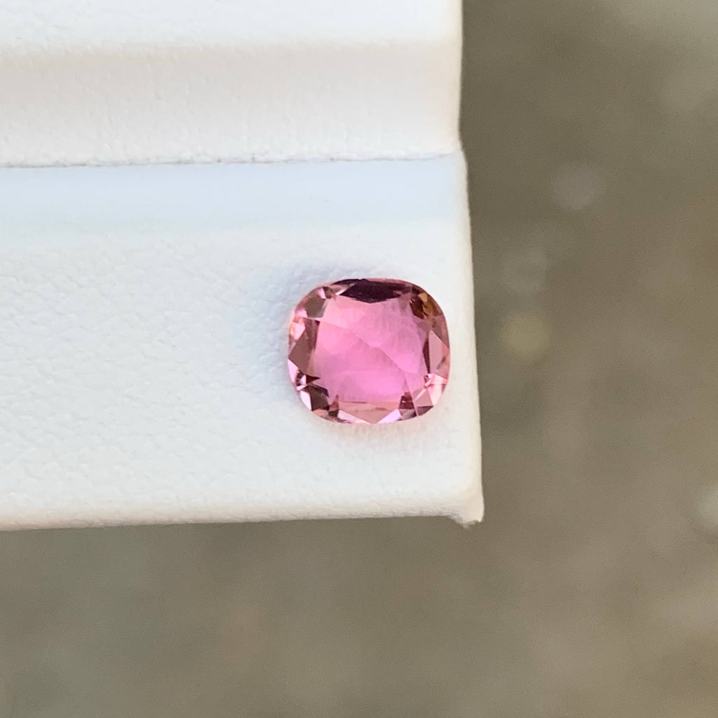 1.10 Carat Natural Loose Baby Pink Color Tourmaline Cushion Cut Afghan Gemstone