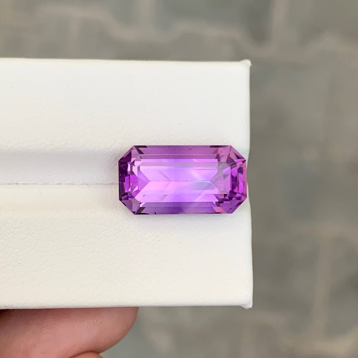 9.45 Carat Natural Loose Purple Amethyst Emerald Cut Brazilian Gemstone