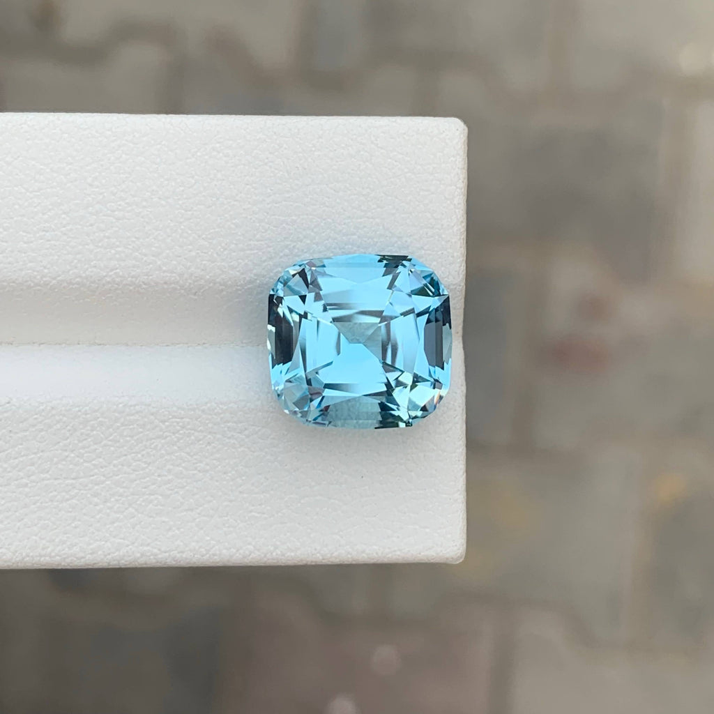 10.50 Carat Natural Loose Sky Blue Color Topaz Cushion Cut African Gemstone