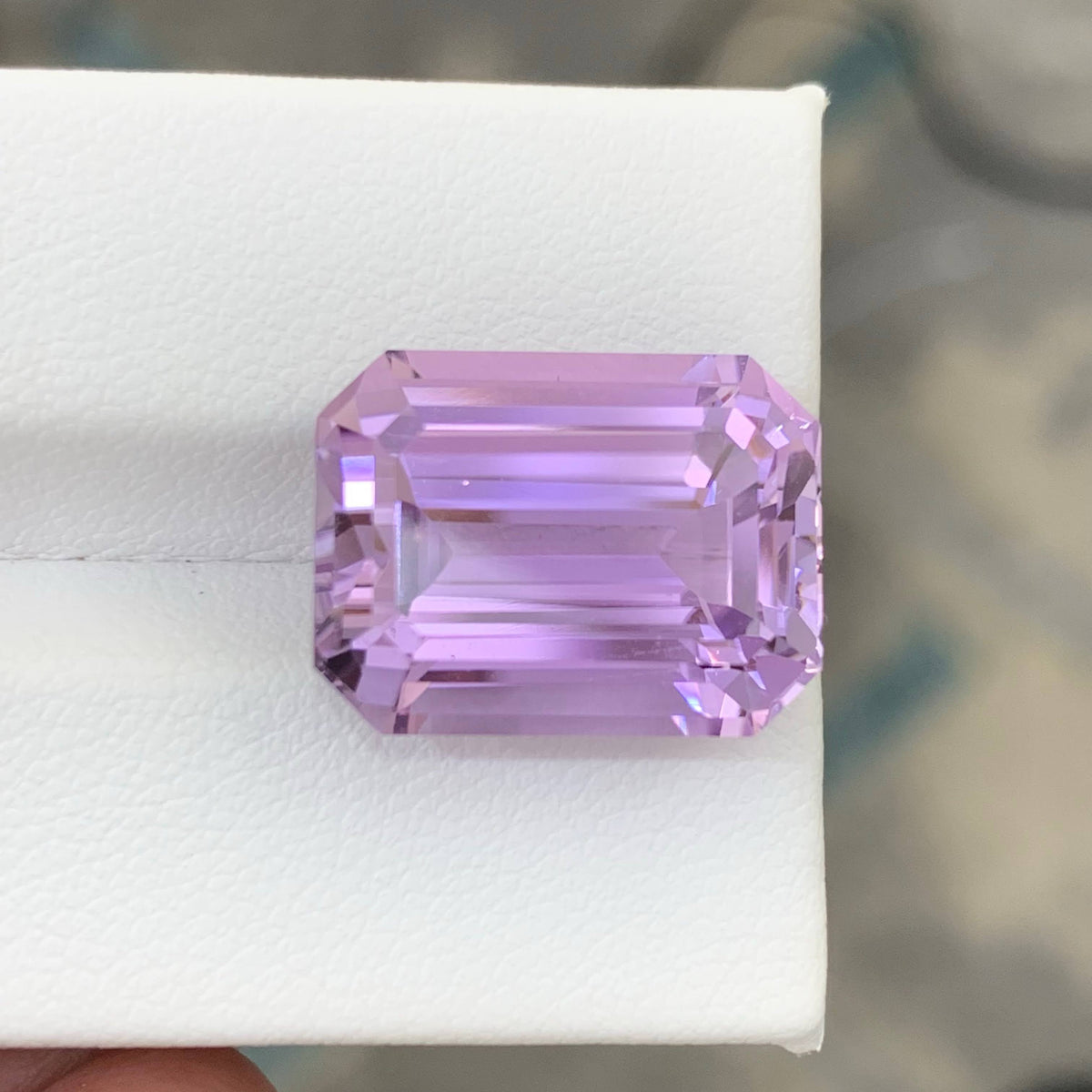 17.50 Carat Natural Loose Pink No Heat Kunzite Emerald Cut Afghan Gemstone