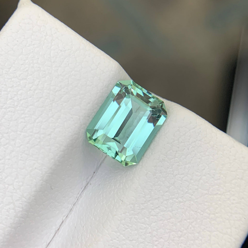 1.90 Carat Natural Loose Seafoam Tourmaline Stone Emerald Cut Afghan Gemstone