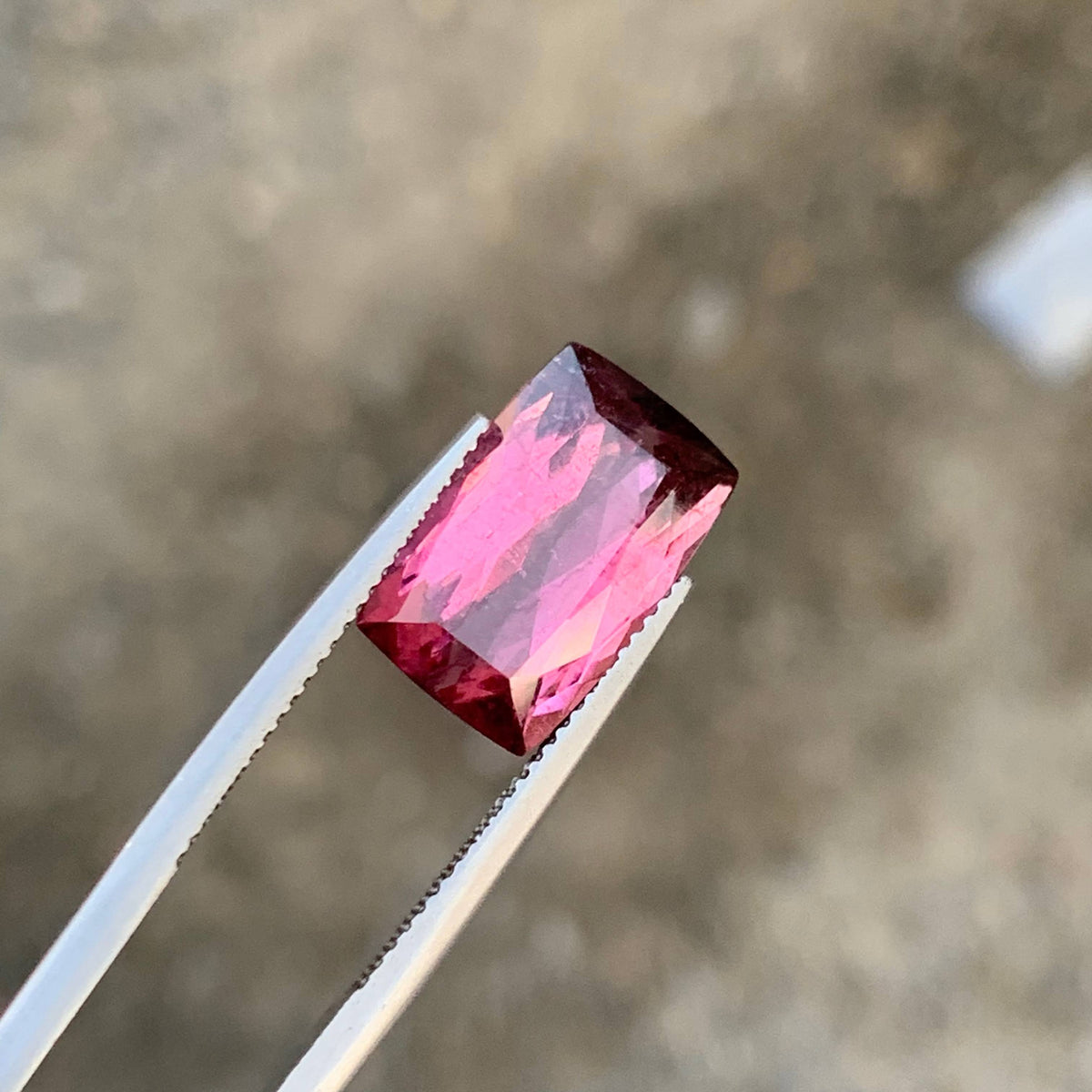 6.80 Carat Peach Pink Tourmaline Cushion Cut Afghan Gemstone