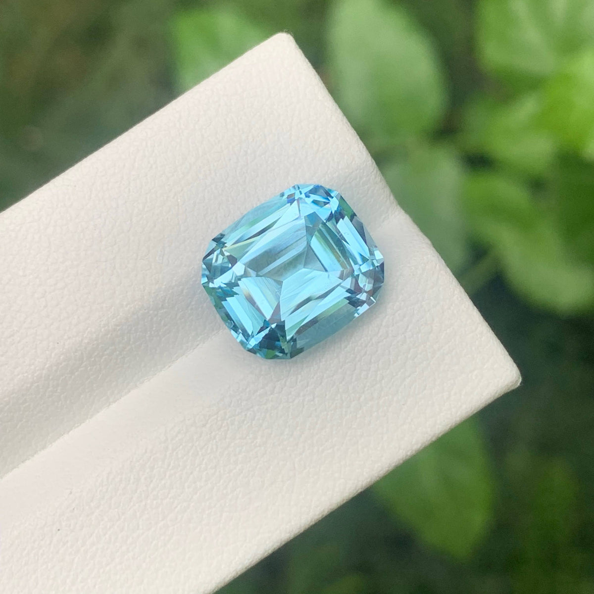 7.75 Carat Natural Loose Sky Blue Color Topaz Cushion Cut African Gemstone