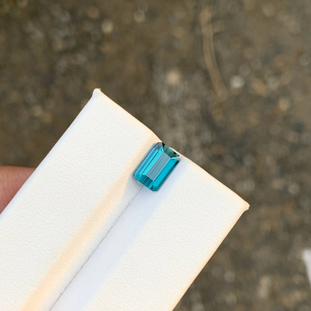 1.45 Carat Natural Loose Blue Color Tourmaline Emerald Cut Afghan Gemstone