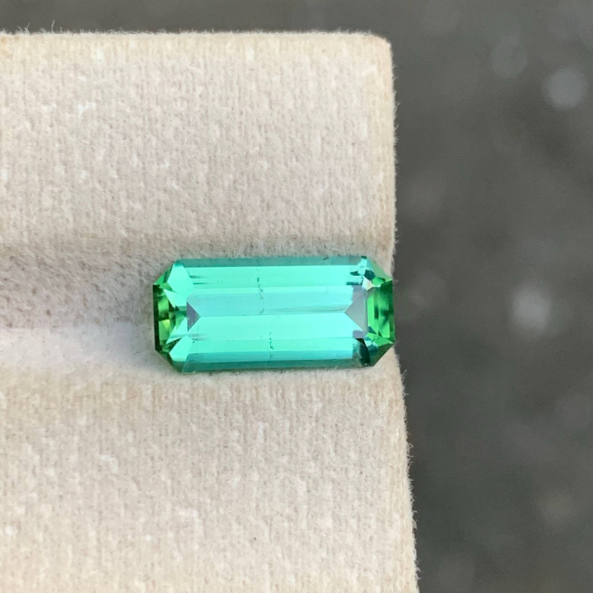 3.40 Carat Mint Green Tourmaline Emerald Cut Afghanistan VVS Untreated