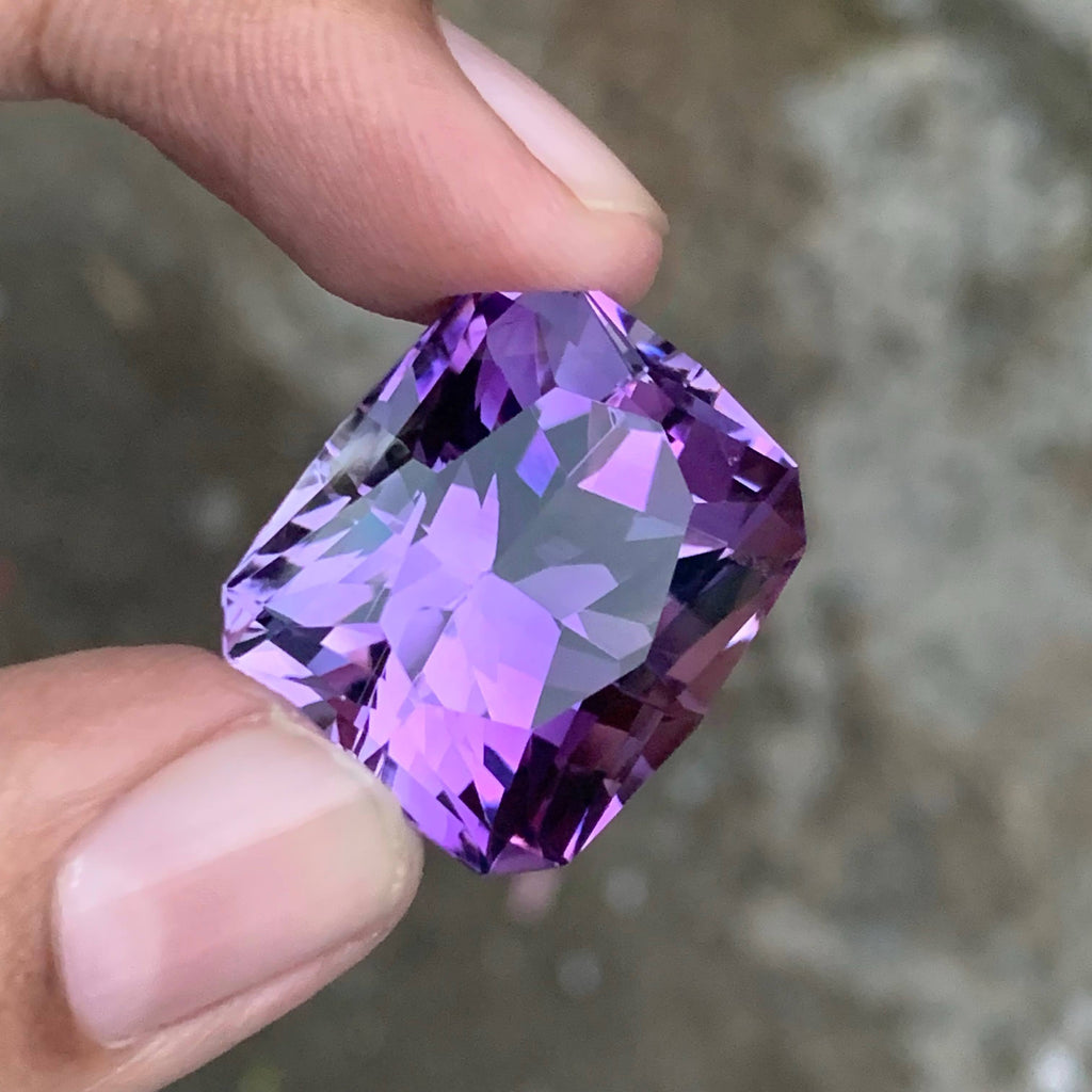 50.90 Carat Natural Loose Purple Amethyst Stone Cushion Cut Brazilian Eye Clean Untreated Gemstone