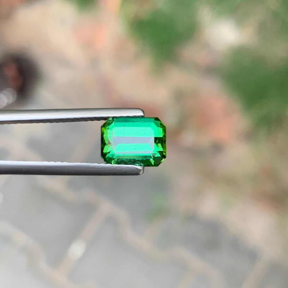2.60 Carat Natural Loose Green Color Tourmaline Emerald Cut Afghan Gemstone