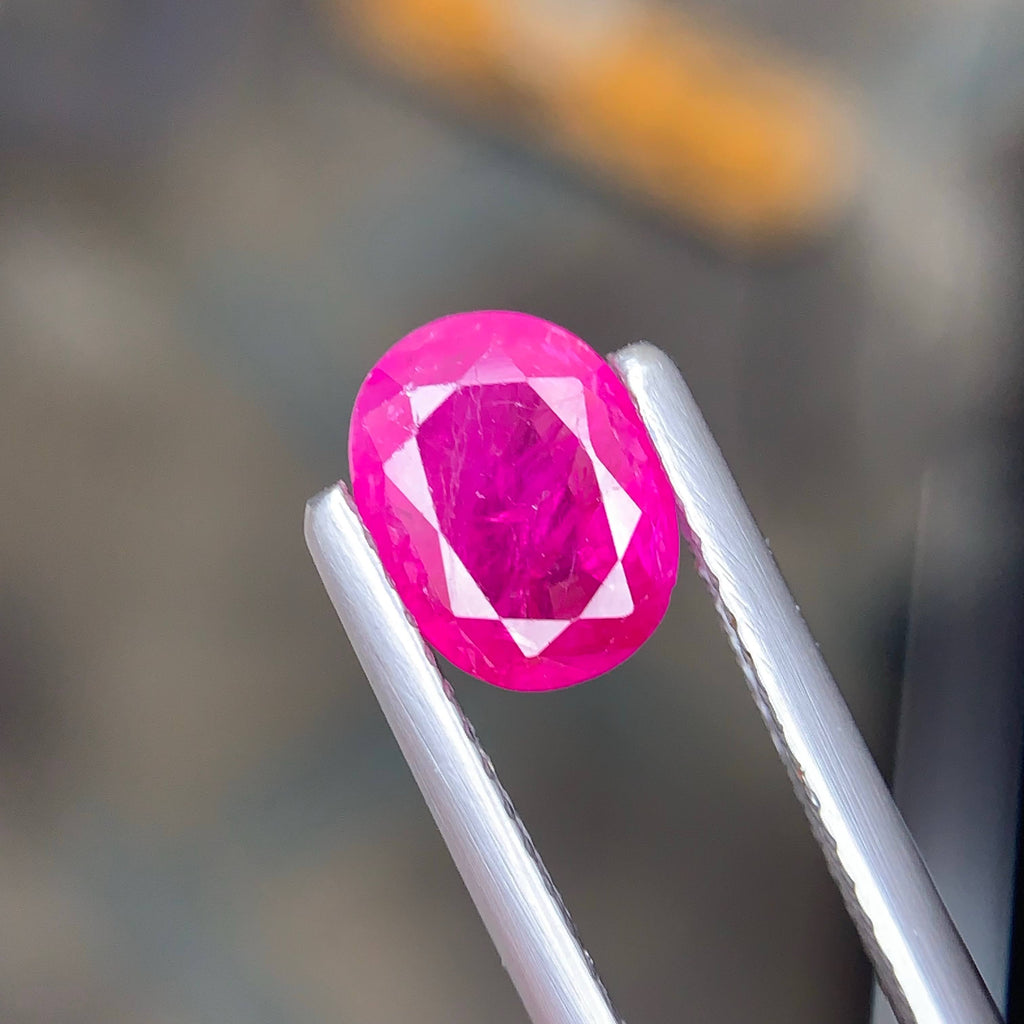 1.50 Carat Natural Loose Pinkish Red Ruby Stone Oval Cut Afghan Gemstone