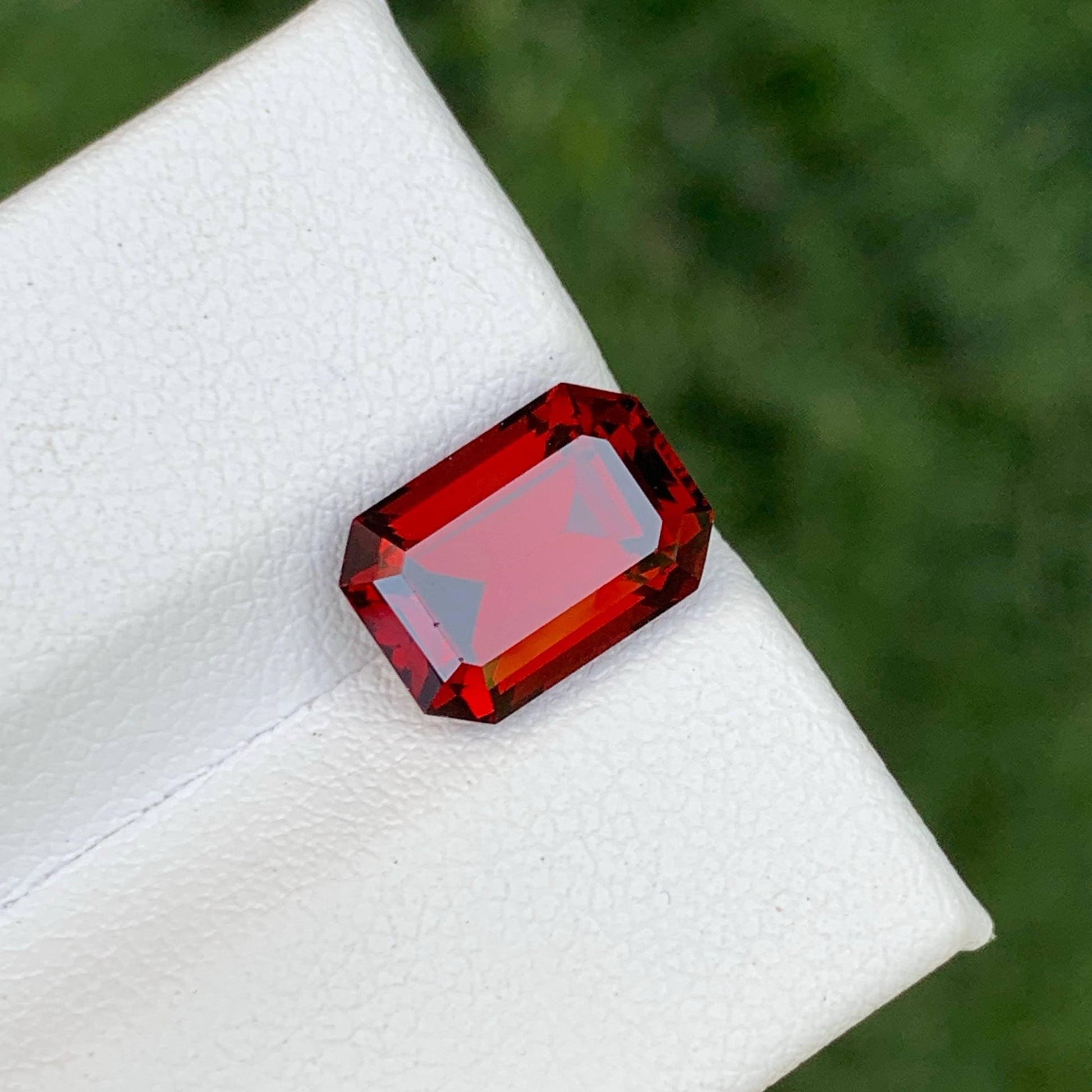 4.40 Carat Red Garnet Emerald Cut