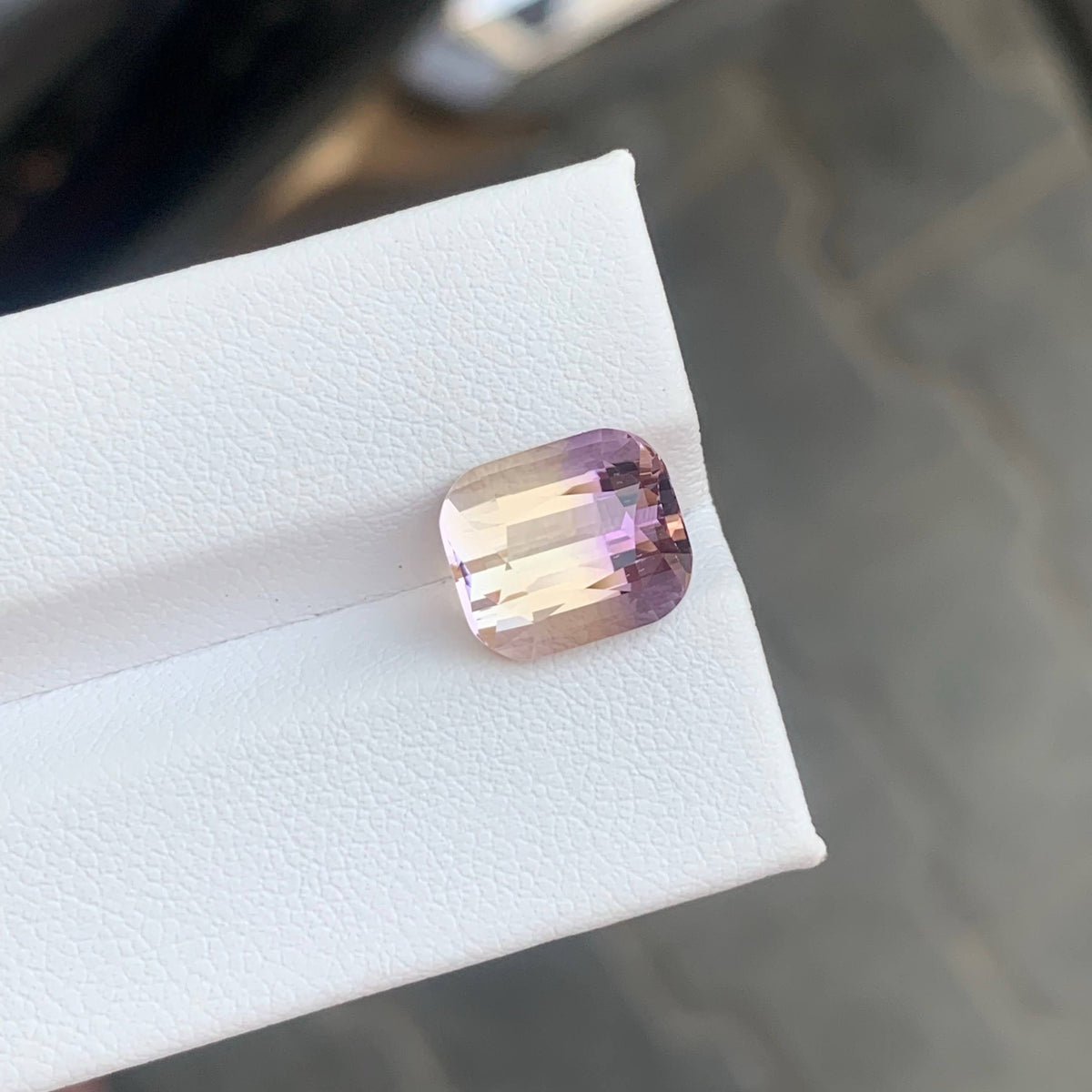 4.30 Carat Bicolor Ametrine Cushion Cut Brazil Loupe Clean Untreated