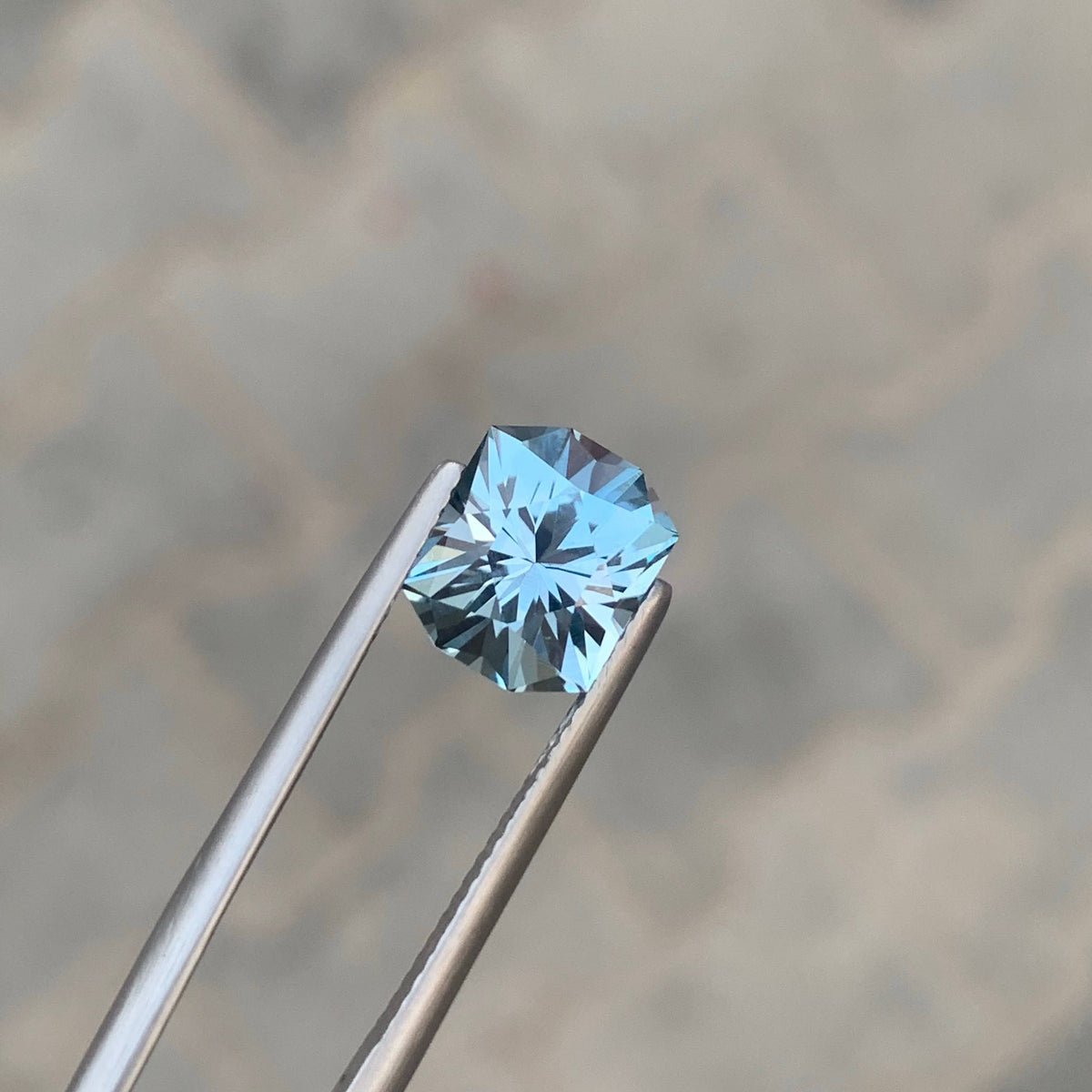 4.25 Carat Sky Blue Topaz Fancy Cut Afghan Gemstone