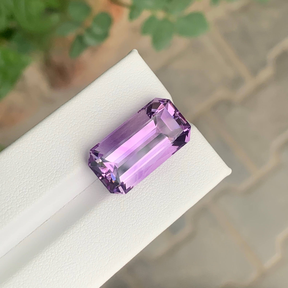 16.25 Carat Purple Amethyst Emerald Cut Brazil Eye Clean Untreated