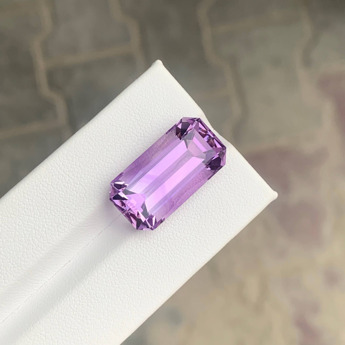 16.25 Carat Purple Amethyst Emerald Cut Brazil Eye Clean Untreated
