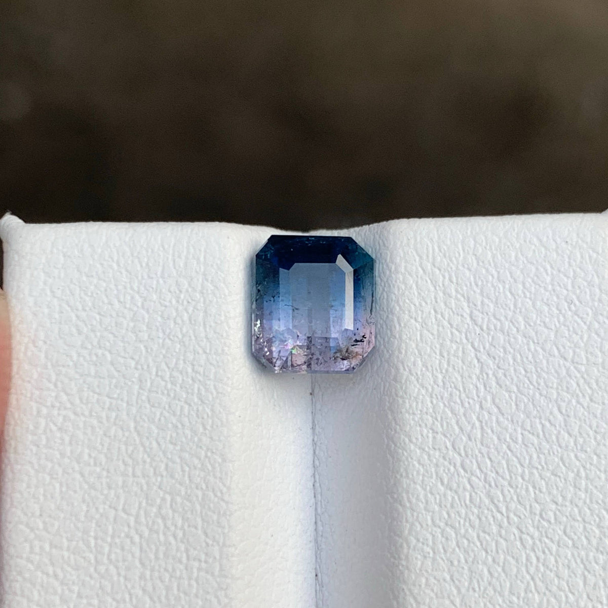 2.15 Carat Bicolor Tourmaline Emerald Cut Afghanistan SI Untreated