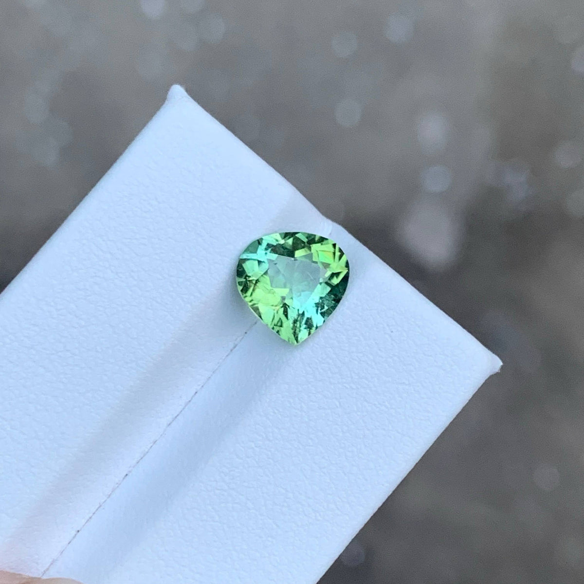 2.25 Carat Natural Mint Green Tourmaline Pear Cut Afghan Gemstone