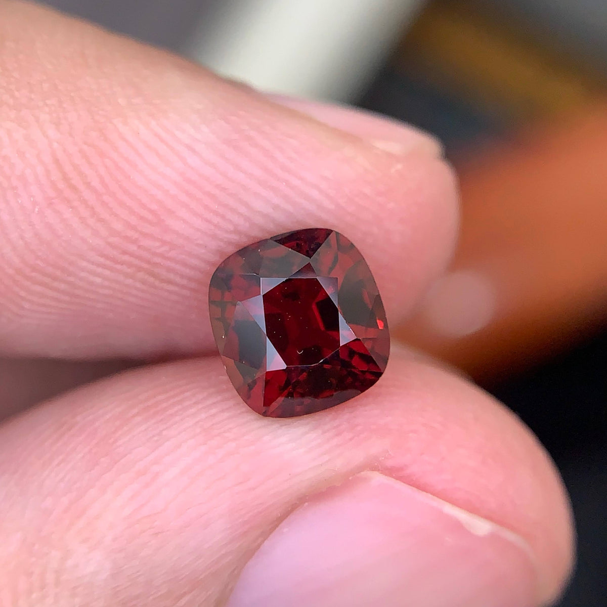 1.70 Carat Natural Loose Certified Red Spinel Stone Cushion Cut Burma Gemstone